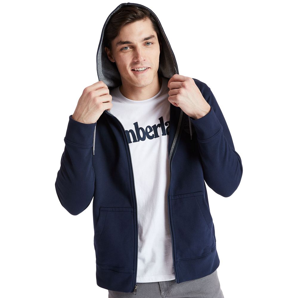 Sudadera Timberland Hombre Tbl® Full-Zip Logo Azul Marino - Chile QUF-214307
